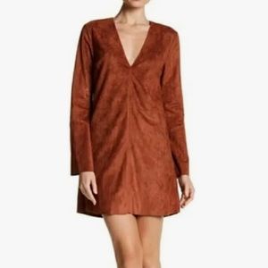 ASTR Brown Faux Suede Mini Dress